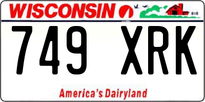 WI license plate 749XRK