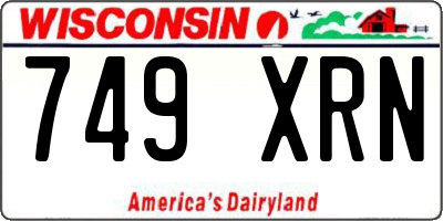 WI license plate 749XRN
