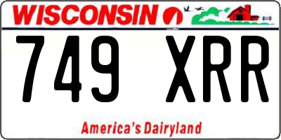 WI license plate 749XRR
