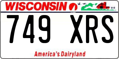 WI license plate 749XRS