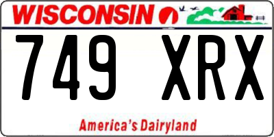WI license plate 749XRX