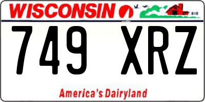 WI license plate 749XRZ