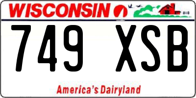 WI license plate 749XSB