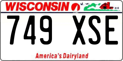 WI license plate 749XSE