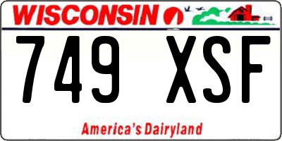 WI license plate 749XSF