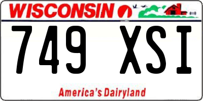WI license plate 749XSI