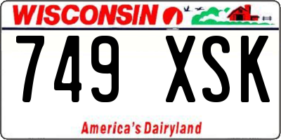 WI license plate 749XSK