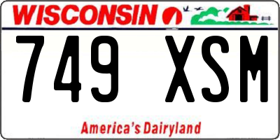 WI license plate 749XSM