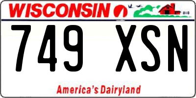 WI license plate 749XSN