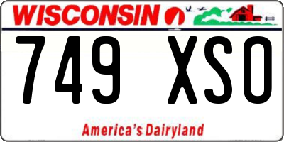 WI license plate 749XSO