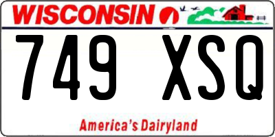 WI license plate 749XSQ