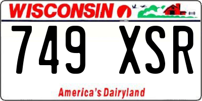 WI license plate 749XSR