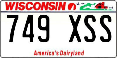 WI license plate 749XSS