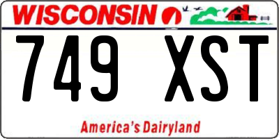 WI license plate 749XST
