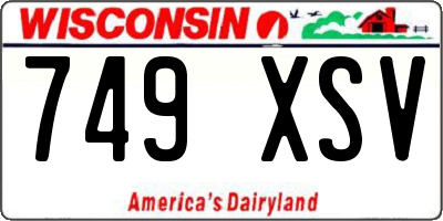 WI license plate 749XSV