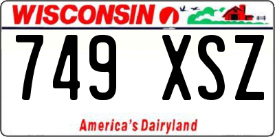 WI license plate 749XSZ
