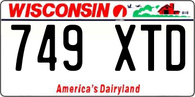 WI license plate 749XTD