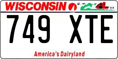 WI license plate 749XTE
