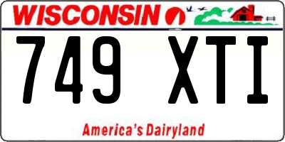 WI license plate 749XTI
