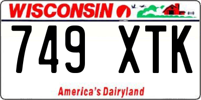 WI license plate 749XTK
