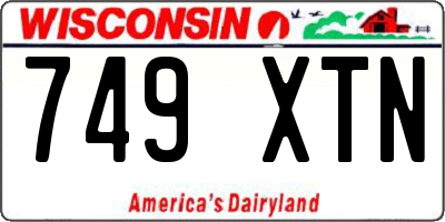WI license plate 749XTN