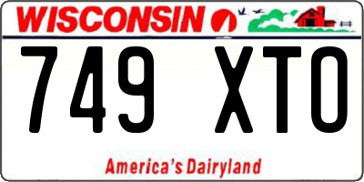 WI license plate 749XTO