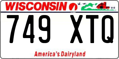 WI license plate 749XTQ