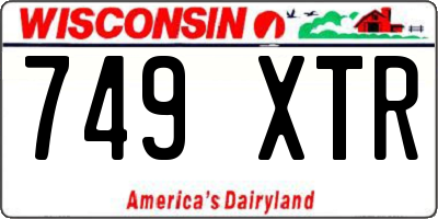 WI license plate 749XTR