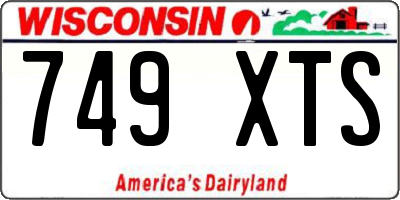 WI license plate 749XTS