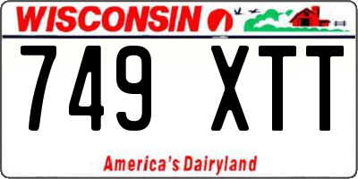 WI license plate 749XTT