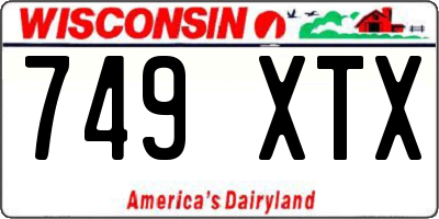 WI license plate 749XTX