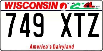 WI license plate 749XTZ