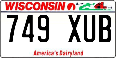 WI license plate 749XUB
