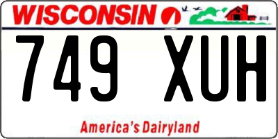 WI license plate 749XUH
