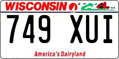 WI license plate 749XUI