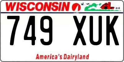 WI license plate 749XUK