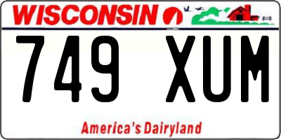 WI license plate 749XUM