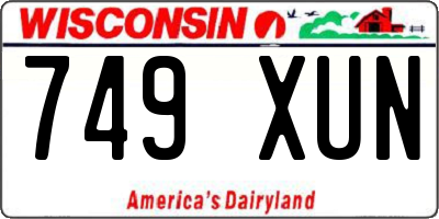 WI license plate 749XUN