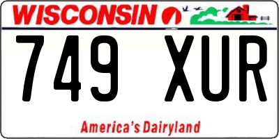 WI license plate 749XUR
