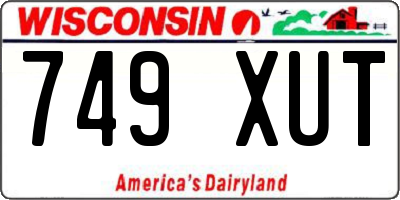 WI license plate 749XUT