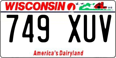 WI license plate 749XUV