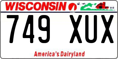 WI license plate 749XUX