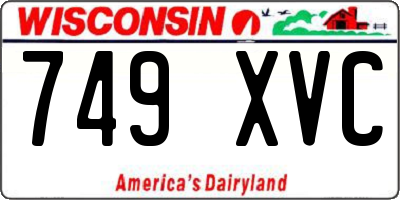 WI license plate 749XVC