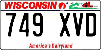 WI license plate 749XVD