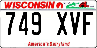 WI license plate 749XVF