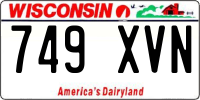 WI license plate 749XVN