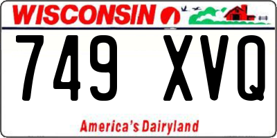 WI license plate 749XVQ