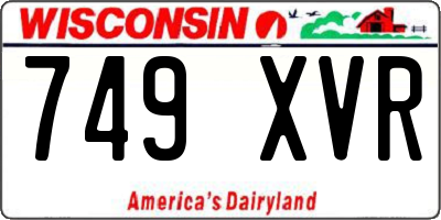 WI license plate 749XVR