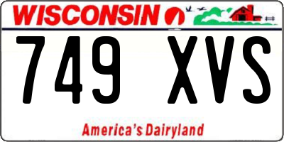 WI license plate 749XVS