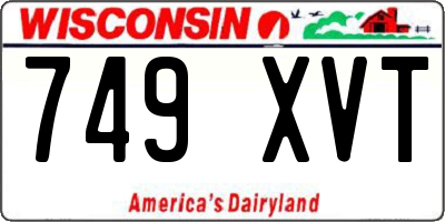 WI license plate 749XVT